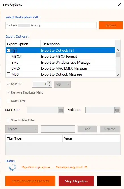 Track the Migration Progress